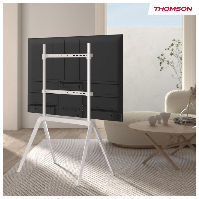 Thomson S604 Supporto TV da Terra 65'' 86'' Metallo VESA 600x400 60 Kg colore Bianco