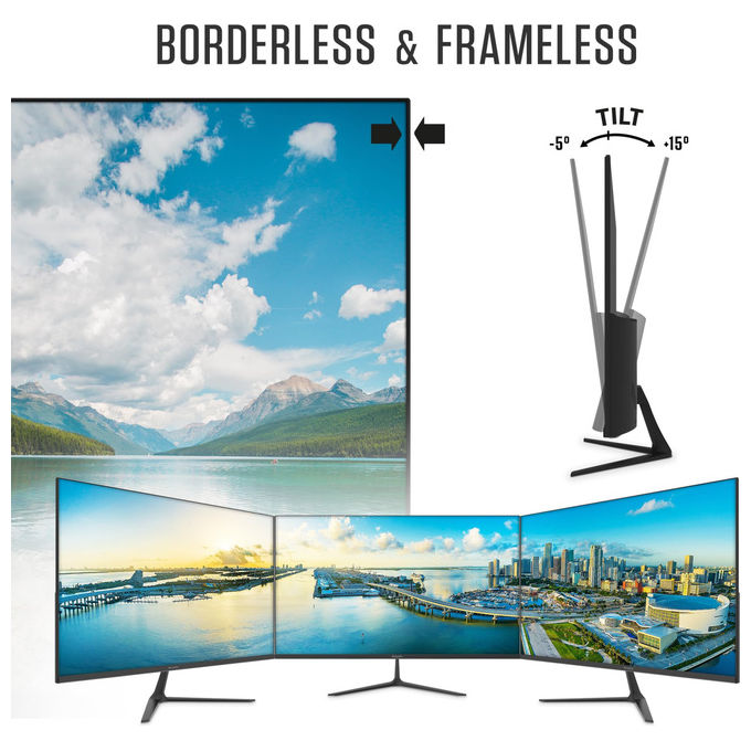 Atlantis A05-HE22VF-VHM Monitor PC 21.5'' VA Full HD 1920x1080 100Hz 5ms FreeSync VGA HDMI Multimediale colore Nero