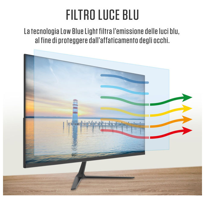 Atlantis A05-HE22VF-VHM Monitor PC 21.5'' VA Full HD 1920x1080 100Hz 5ms FreeSync VGA HDMI Multimediale colore Nero