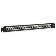 Equip Patch Panel 24 porte RJ45 Cat6a Schermato Nero 1U Rack per Rete Ethernet