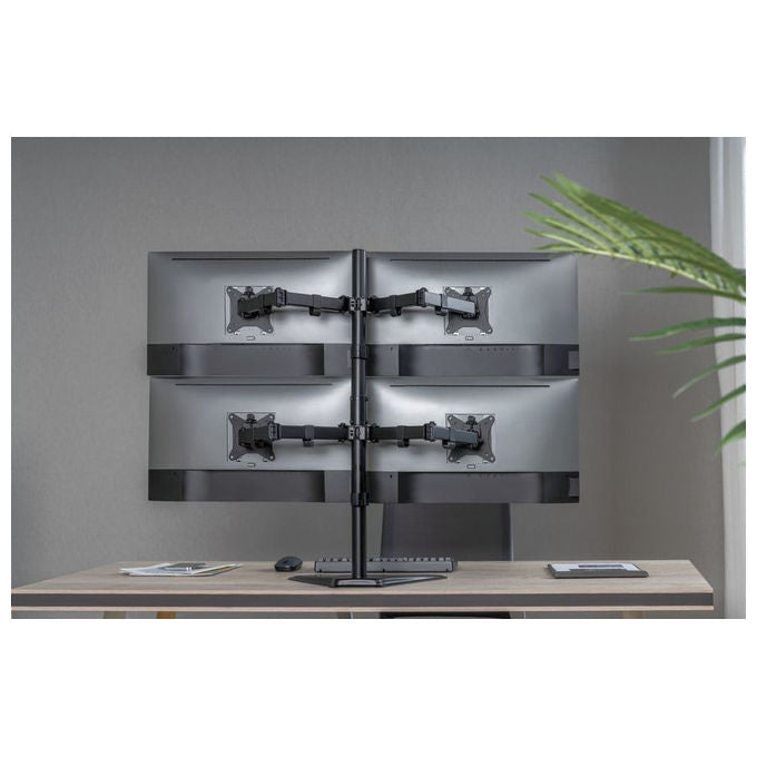 Equip Supporto da Tavolo Articolato per 4 Monitor 17''-32'' Nero VESA Regolabile
