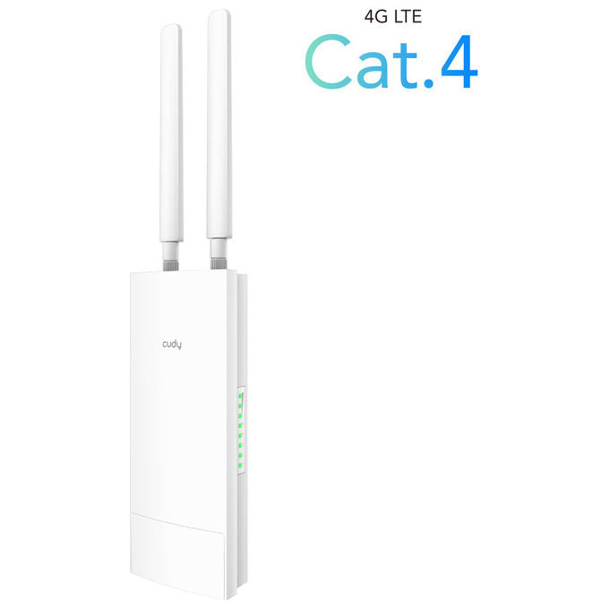 Cudy LT500 Router Wireless 4G LTE Wi-Fi 5 AC1200 Dual-band Outdoor IP65 NanoSIM PoE VPN colore Bianco