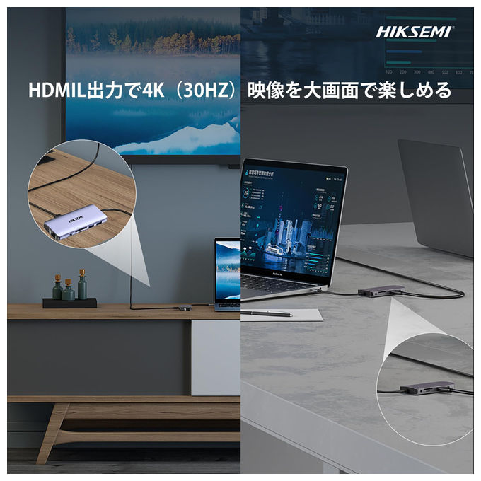 HIKSEMI Adattatore HUB USB-C 3.0 Multifunzione DS11 per Computer e Laptop