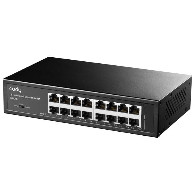 Cudy GS1016 Switch di Rete 16 Porte Gigabit Ethernet RJ-45 10-100-1000 Mbps Nero