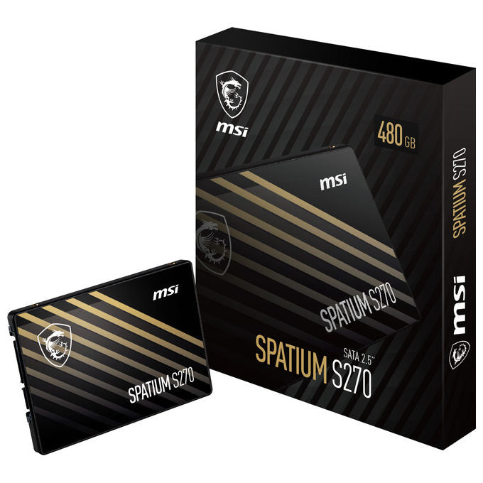 SSD MSI Spatium S270 480GB SATA III 2.5'' per PC e Portatili - Memoria 3D NAND