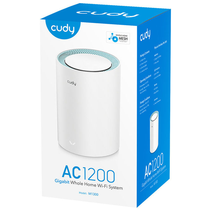 Cudy M1300 Sistema Mesh WiFi 5 Dual-band 1167 Mbps per 100 Dispositivi Bianco Router