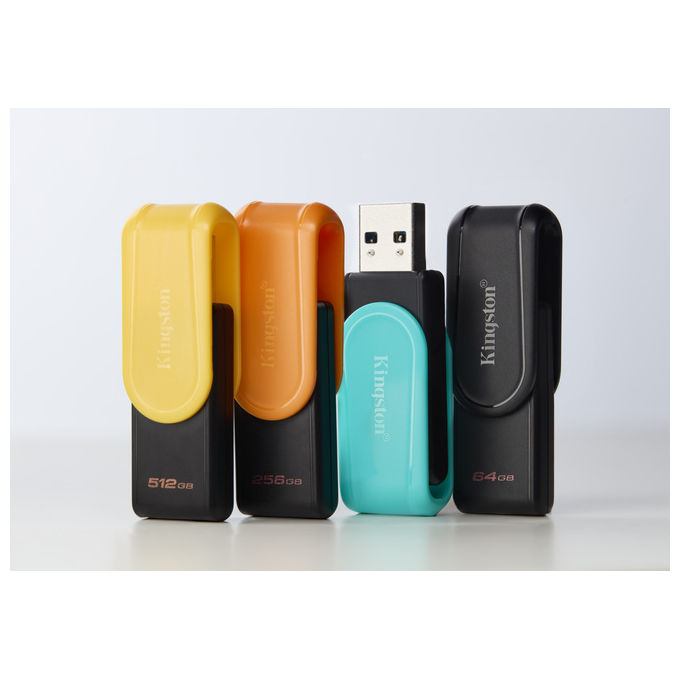 Kingston DTXS-128GB DataTraveler Exodia S Chiavetta USB 128GB USB 3.2 Gen 1 Tipo A Girevole colore Nero Turchese