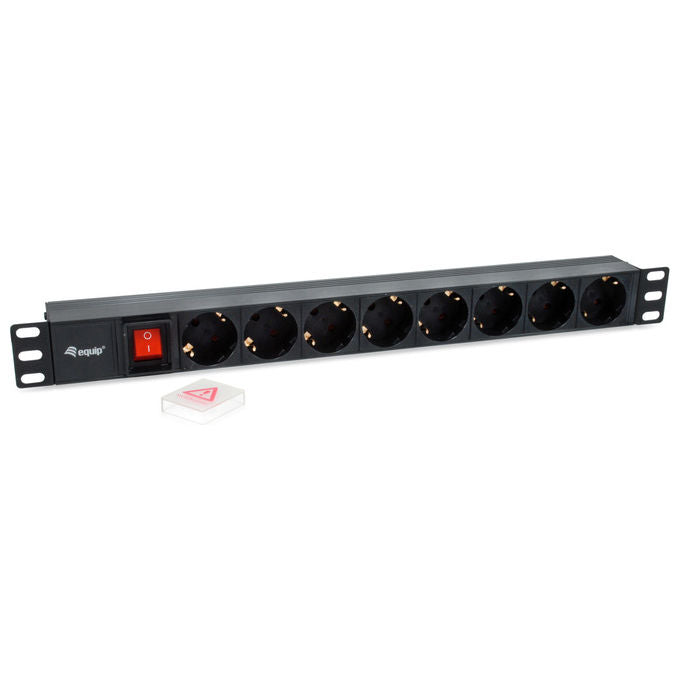 Equip PDU 333286 Nero 8 Prese AC 1U Rack Orizzontale 2500W Interruttore On-Off