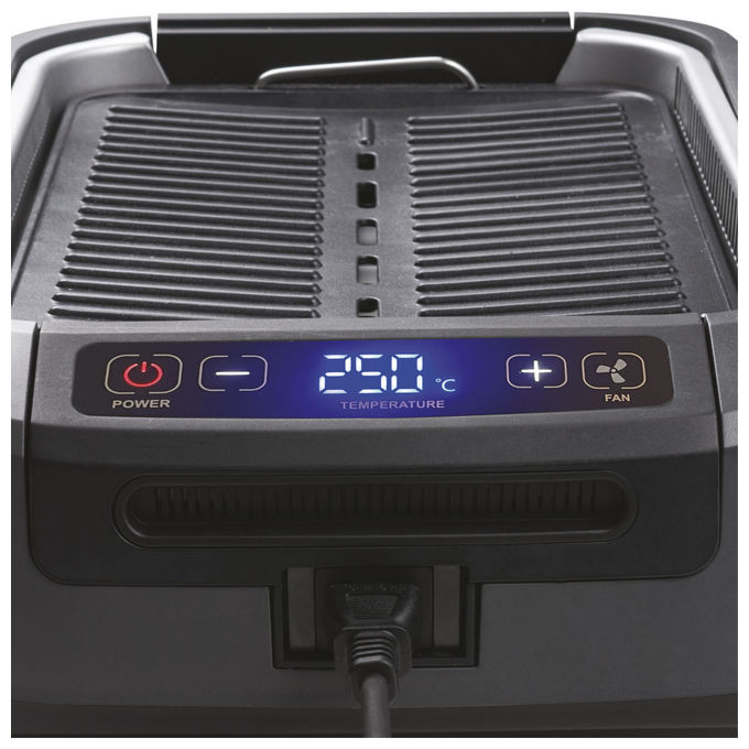 Macom 849 Smokeless Fan Grill Griglia Elettrica Senza Fumo Cappa Aspirante Integrata 1500W colore Antracite