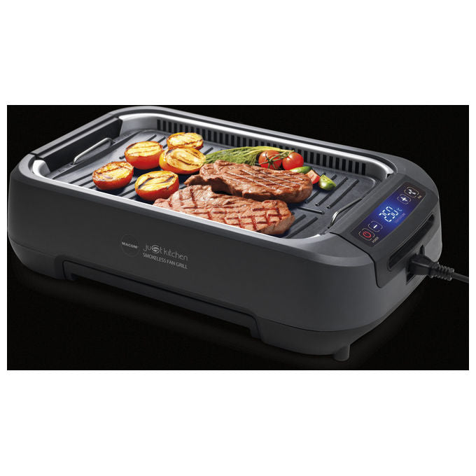 Macom 849 Smokeless Fan Grill Griglia Elettrica Senza Fumo Cappa Aspirante Integrata 1500W colore Antracite