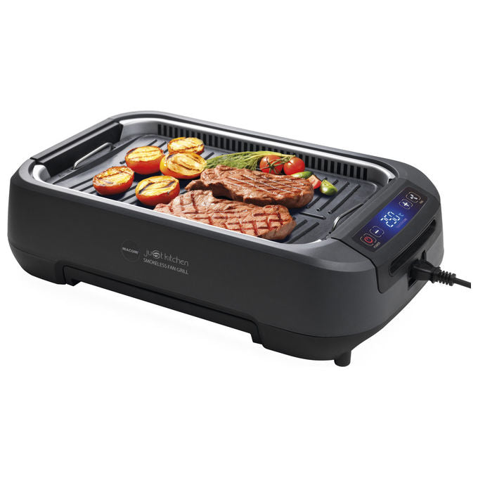 Macom 849 Smokeless Fan Grill Griglia Elettrica Senza Fumo Cappa Aspirante Integrata 1500W colore Antracite