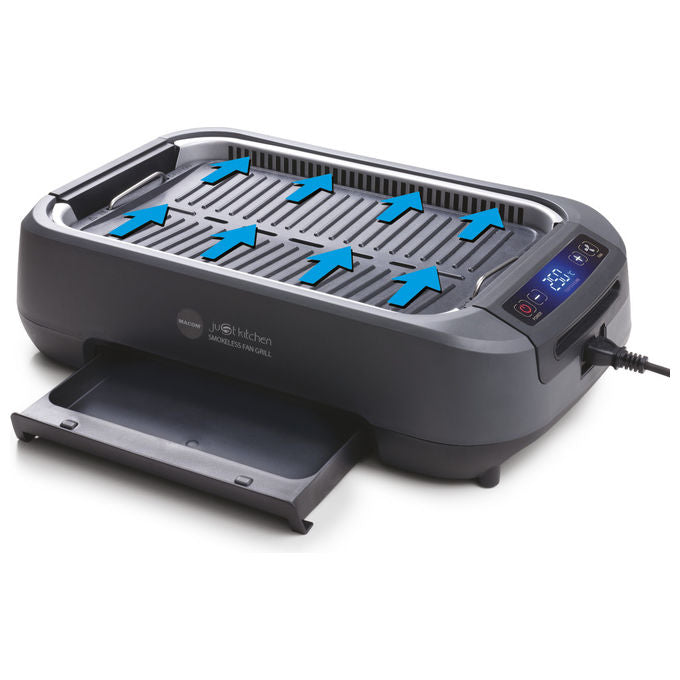 Macom 849 Smokeless Fan Grill Griglia Elettrica Senza Fumo Cappa Aspirante Integrata 1500W colore Antracite