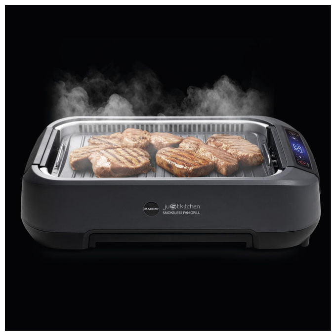 Macom 849 Smokeless Fan Grill Griglia Elettrica Senza Fumo Cappa Aspirante Integrata 1500W colore Antracite