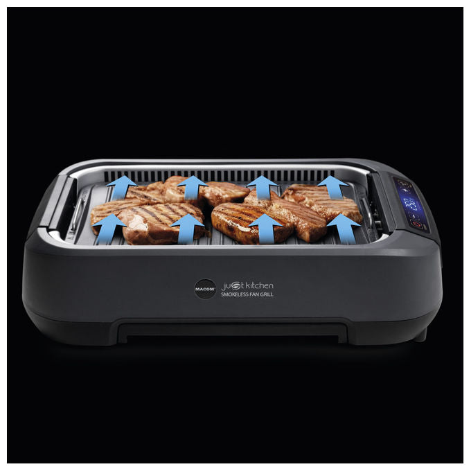 Macom 849 Smokeless Fan Grill Griglia Elettrica Senza Fumo Cappa Aspirante Integrata 1500W colore Antracite