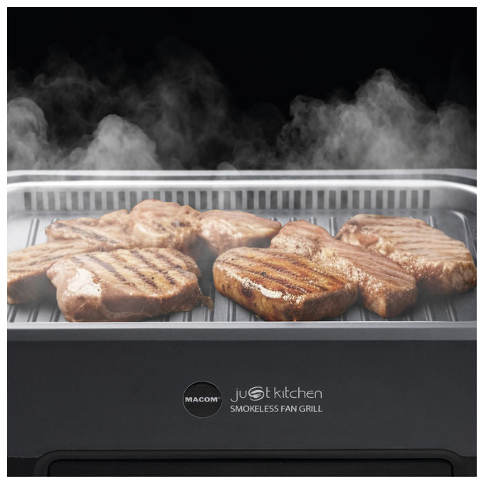 Macom 849 Smokeless Fan Grill Griglia Elettrica Senza Fumo Cappa Aspirante Integrata 1500W colore Antracite
