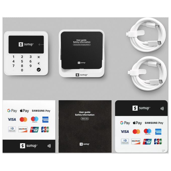 Sumup BUN-SUL-003 Solo Lite Lettore Smart Card POS Portatile NFC Bluetooth Batteria 8h colore Bianco