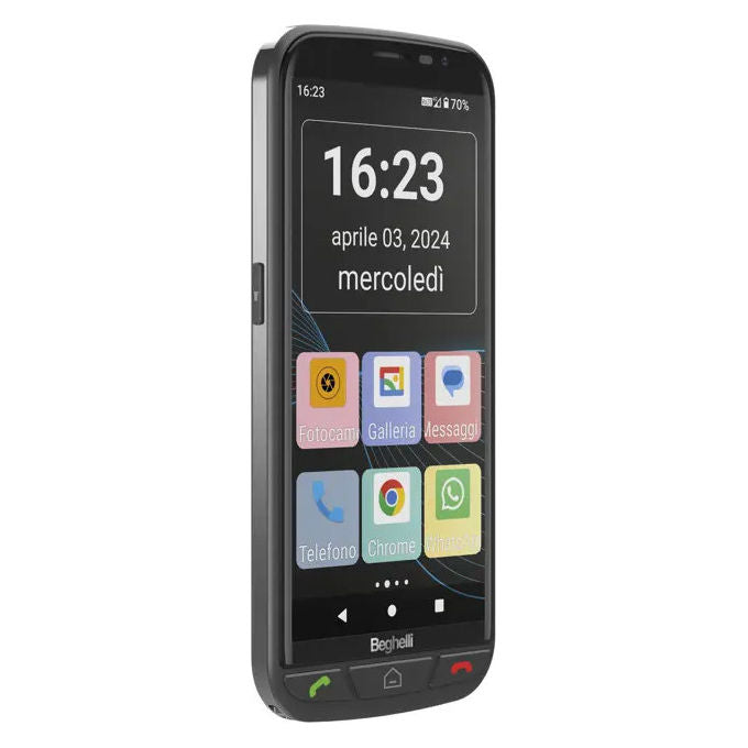 Beghelli SLV55 Smartphone 5.5'' Doppia SIM Android 13 4G Tasto SOS 2 GB 16 GB 8 MP 3000 mAh colore Nero