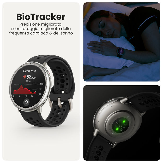 Amazfit W2437GL7N Active 2 Smartwatch Rotondo AMOLED 1.32'' GPS 164 Modalita' Sportive 10 giorni autonomia colore Nero