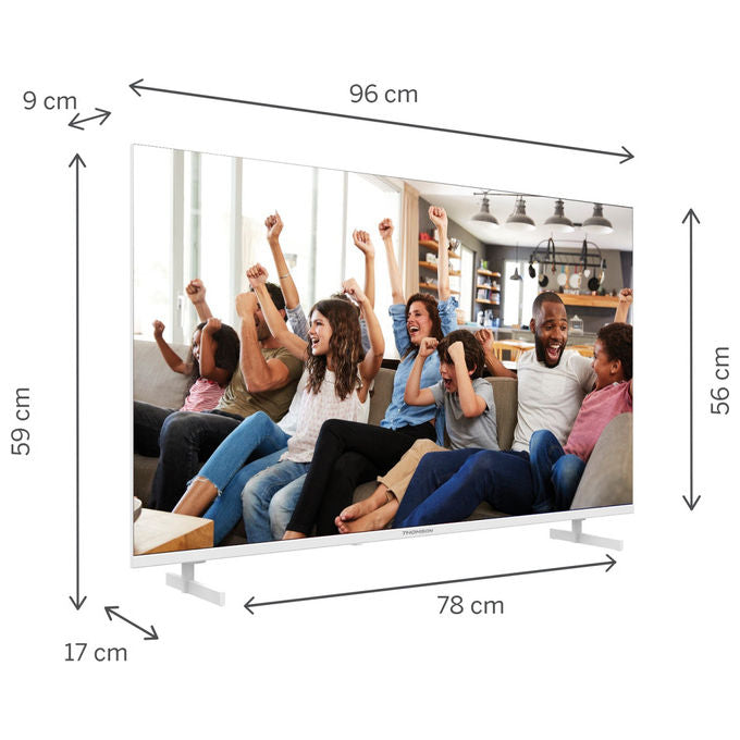 Thomson 43UG4S14W Smart TV 43'' 4K Ultra HD Google TV Direct-LED HDR10 Dolby Audio Wi-Fi colore Bianco