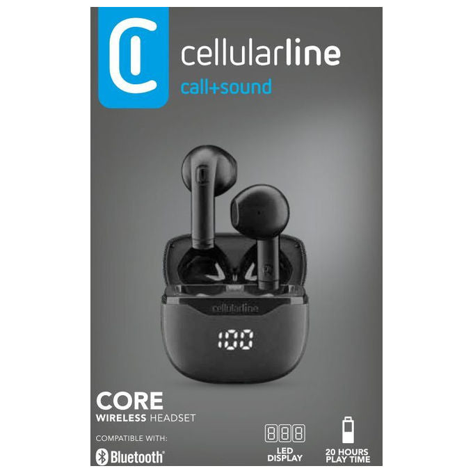 Cellularline Auricolare Bluetooth TWS CORE Nero