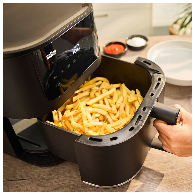 Braun HF5030 MultiFry 5 Friggitrice ad aria 6 L 1700 W 8 programmi display LCD colore Nero