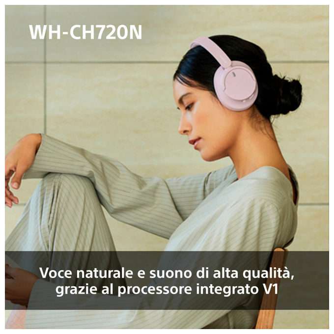 Sony WHCH720NP Cuffie a Padiglione Wireless Bluetooth 5.2 Noise Cancelling 50h Autonomia USB tipo-C colore Rosa