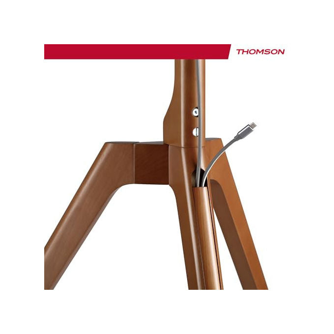 Thomson S603 Supporto TV da Pavimento in Legno 45'' 65'' VESA 400x400 40 Kg Rotazione 45° colore Marrone