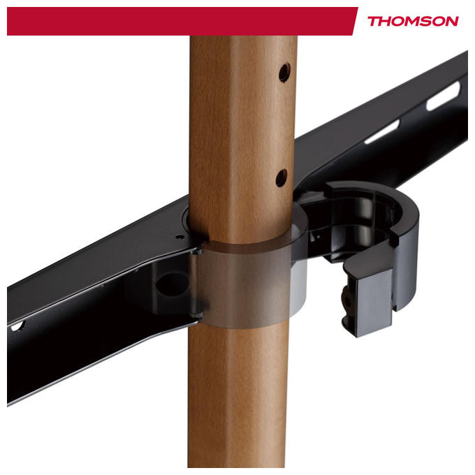 Thomson S603 Supporto TV da Pavimento in Legno 45'' 65'' VESA 400x400 40 Kg Rotazione 45° colore Marrone