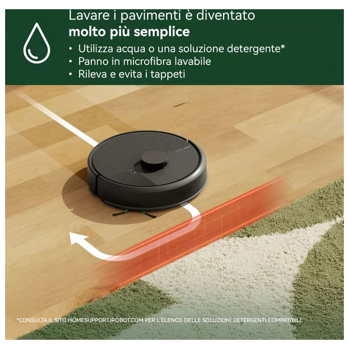 IRobot Y311 Roomba 105 Combo Robot aspirapolvere LiDAR 0,4 L autonomia 120 min Wi-Fi app lavapavimenti 7000 Pa colore Nero