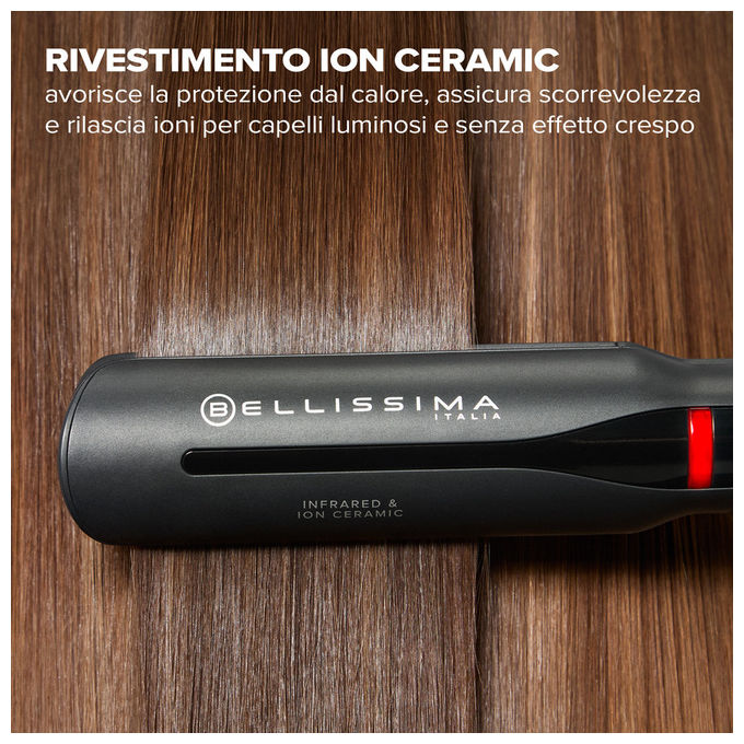 Bellissima 11948 Creativity Infrared Piastra per capelli Ion Ceramic 11 temperature 130°C 230°C 60 W colore Nero
