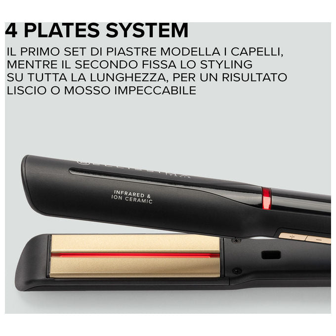 Bellissima 11948 Creativity Infrared Piastra per capelli Ion Ceramic 11 temperature 130°C 230°C 60 W colore Nero