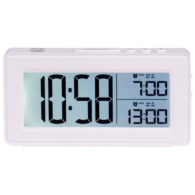Trevi Orologio Digitale con Due Sveglie Grande Display LCD
