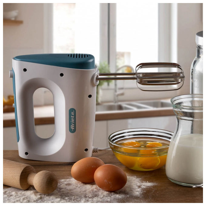 Ariete 1545-01 Breakfast Sbattitore Elettrico 450W 5 Velocita' Funzione Turbo 2 Fruste Acciaio Inox colore Bianco