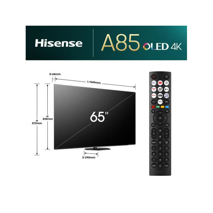 Hisense 65A86N OLED Smart TV con Pixel Dimming