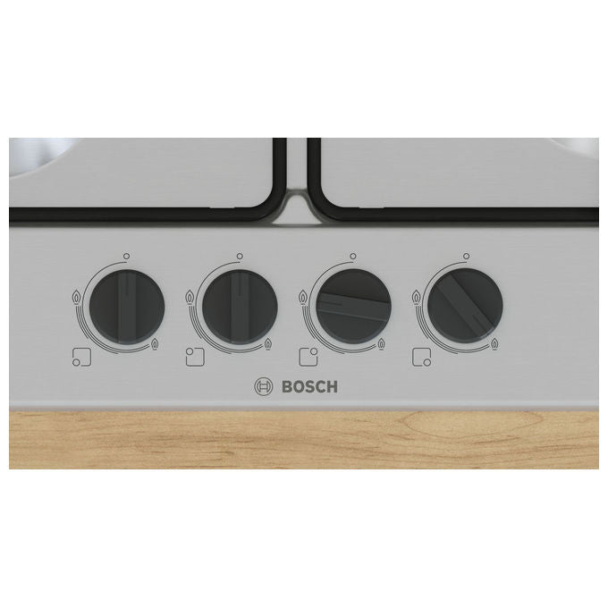 Bosch PGP6B5K85 Serie 4 Piano cottura a gas 60 cm 4 fuochi da incasso accensione elettronica colore Inox