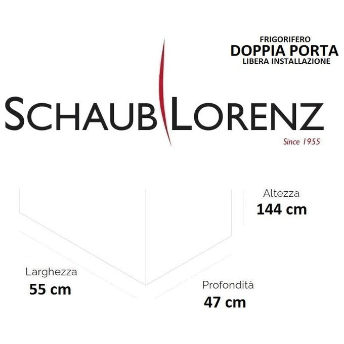 Schaub Lorenz SVDP240E Frigorifero Doppia Porta 212 L 144 cm Classe E 41 dB Statico Libera Installazione colore Bianco