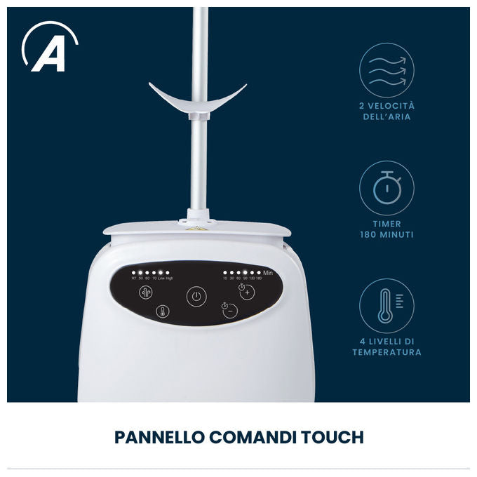 Ardes ARAIRST01 Tsunami Asciuga e Stira Camicie Automatico 1200 W Touch Timer 3 ore colore Bianco