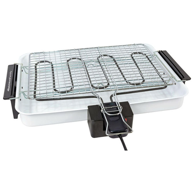 Melchioni Family 118380041 Spiedina Maxi Griglia Elettrica 2300 W Piastre Asportabili 52x38 cm colore Bianco