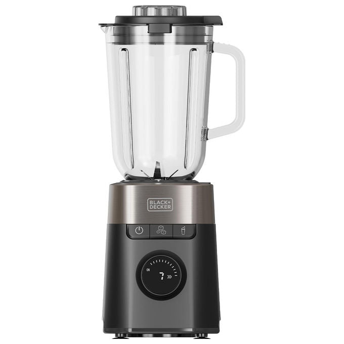 Black+decker BXJB1201E Frullatore a Bicchiere 2200W Caraffa in Vetro 2.2L 8 Velocita' 6 Lame Acciaio Inox Pulse Tritaghiaccio Smoothie colore Nero