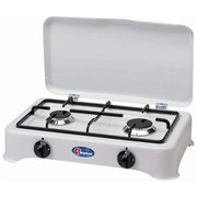 CFParker 5326GPSM Fornello a gas 2 fuochi metano 3.5 kW valvola di sicurezza griglia acciaio smaltato colore Bianco