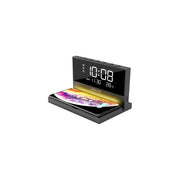 Explore Scientific BCC2002 Sveglia digitale LED ricarica wireless 15W doppio allarme luce notturna RGB porta USB colore Nero