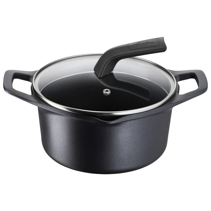 Lagostina 2100124077 Aroma Casseruola Fonda Antiaderente Alluminio Pressofuso 20 cm 3 L Induzione Titanium Thermo-Signal