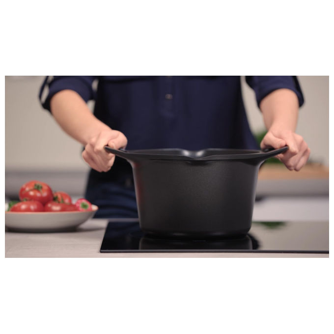 Lagostina 2100124077 Aroma Casseruola Fonda Antiaderente Alluminio Pressofuso 20 cm 3 L Induzione Titanium Thermo-Signal