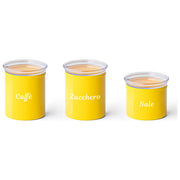 Fratelli Guzzini 274082236 Chef Line Set 3 Barattoli Impilabili BPA Free Lavabili in Lavastoviglie colore Giallo
