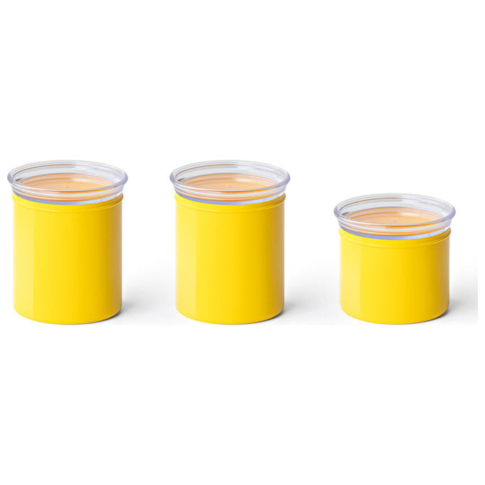 Fratelli Guzzini 274082236 Chef Line Set 3 Barattoli Impilabili BPA Free Lavabili in Lavastoviglie colore Giallo