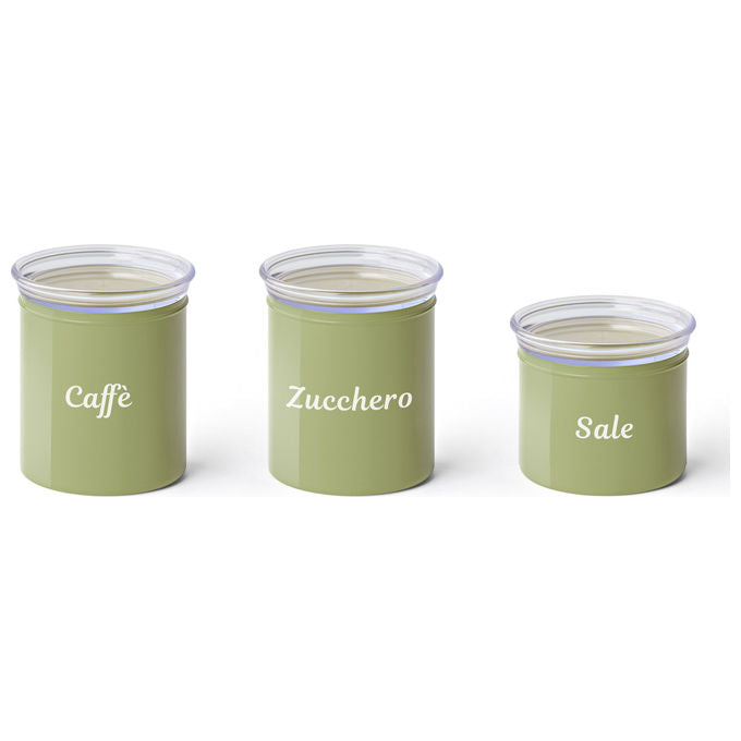 Fratelli Guzzini Set 3 Barattoli Personalizzabili Verde