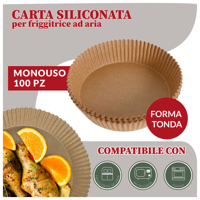 2Easy Carta da Forno Rotonda 100 Fogli Marrone