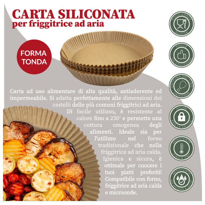 2Easy Carta da Forno Rotonda 100 Fogli Marrone