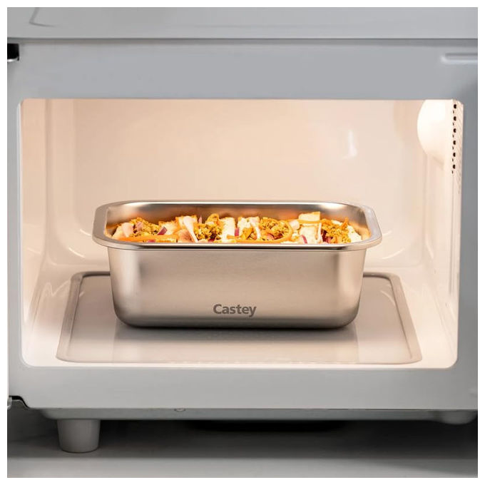 Castey Contenitore Rettangolare Acciaio Inox 800 ml