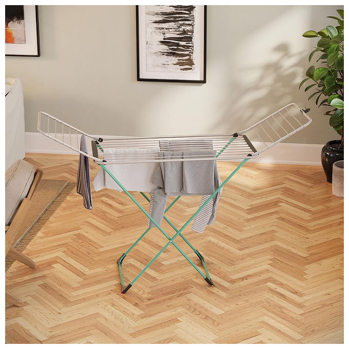 Vileda 174150 Borealis Stendibiancheria 20 m Griglia Alluminio Fili Antipiega Pieghevole Interno Esterno colore Glitter